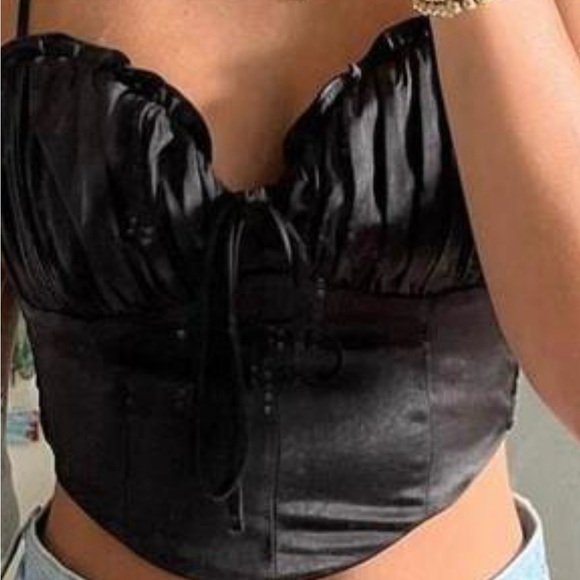Black silk corset top Altar’d State - Picture 2 of 4